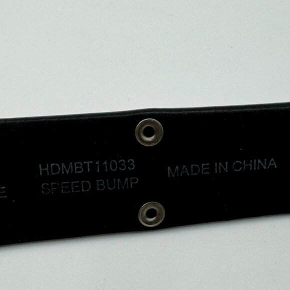 Harley-Davidson Mens Black Leather Belt With Embossed Logo & Rivet Details Sz 40 - Picture 8 of 9